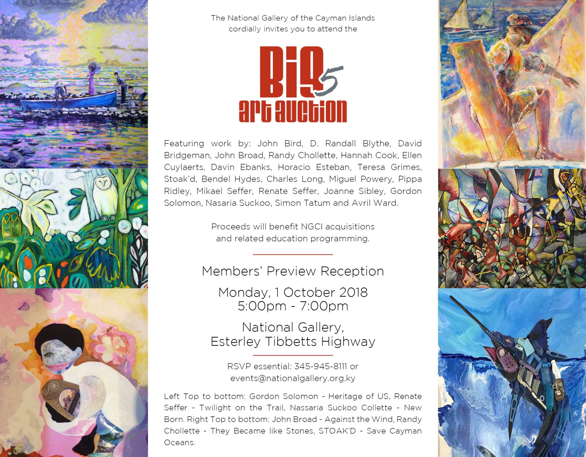 Big Art Auction 5 Opening Reception Evite National Gallery Of The 