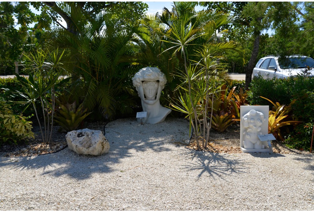 View of David Jungquist sculptures in the gardens