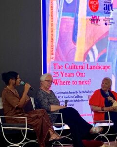 NGCI’s Maia Muttoo and CINM’s Dr Veerle Poupeye participating in the panel discussion 'The Cultural Landscape 25 Years On: Where to Next?’, at the Barbados Museum and Historical Society.